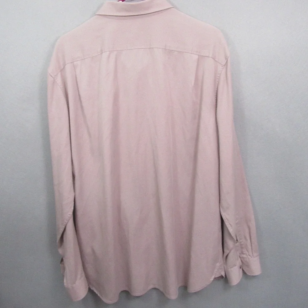 Vince Mens Button Up Dress Shirt 2XL Pink Classic Fit Stretch Long Sleeve‎